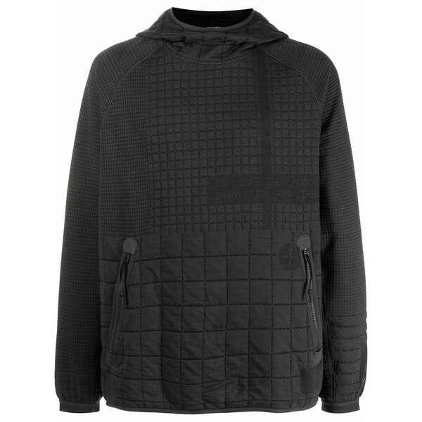ナイキ メンズ パーカー・スウェットシャツ アウター Quilted long-sleeve hoodie Grey