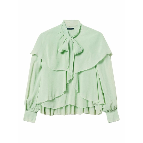 ツイン仕掛ける レディース プルオーバー トップス Flounces blouse  Green