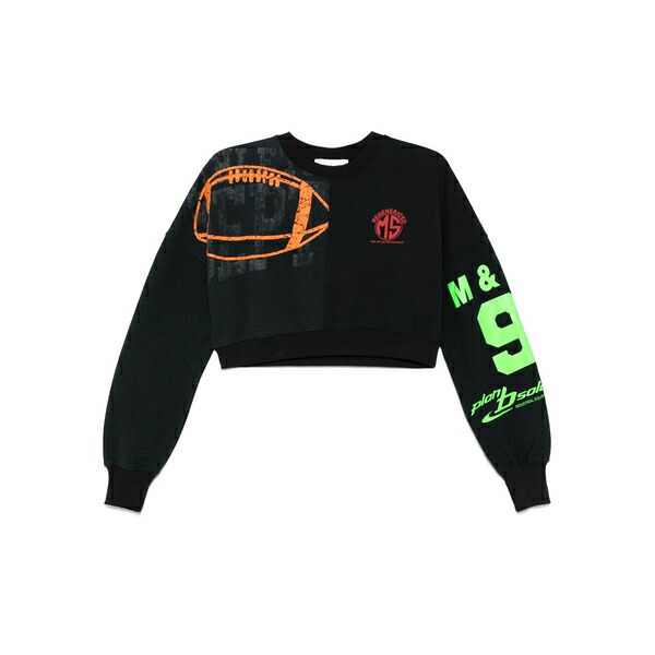 米国海兵隊員 独居室 レディース 編み物\u0026スウェーター アウター Cropped sweatshirt Black