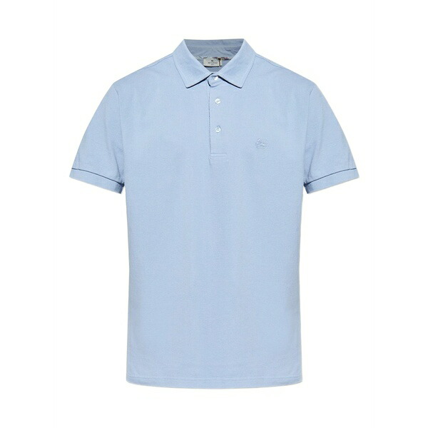 エトロ メンズ スポーツシャツ トップス Logo-embroidered cotton polo shirt Blue