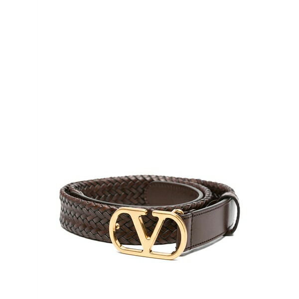 ヴァレンティノ ガラヴァーニ レディース 三尺帯 添え物 Vlogo braided leather belt Brown