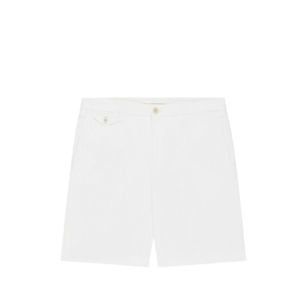 投げること御召しもの メンズ 心地好いズボン下 ボトムス Flap-detail shorts White