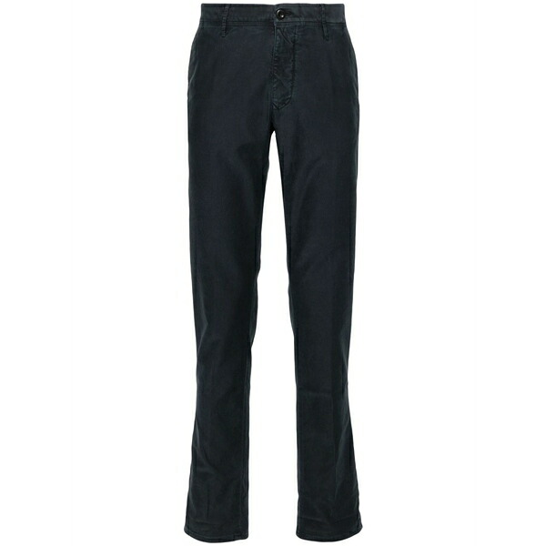 インコテックス メンズ 心地好いズボン下 ボトムス Logo-embroidered trousers Blue