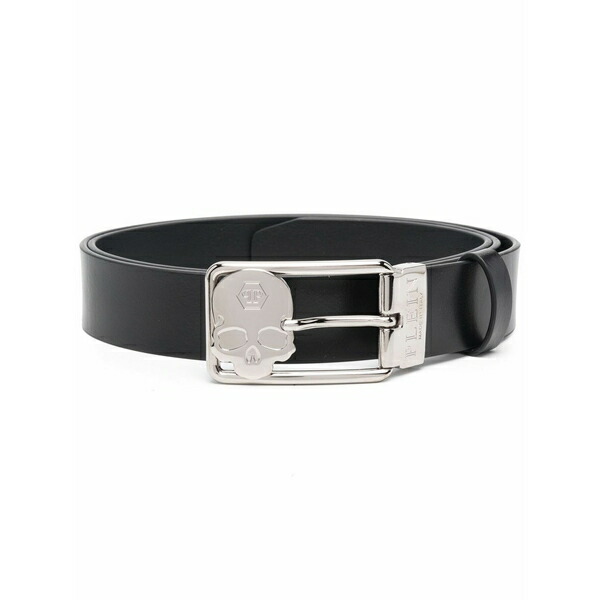 フィリップ飾り気の無い メンズ 胴締め 佩び物 Buckle-fastening leather belt Black