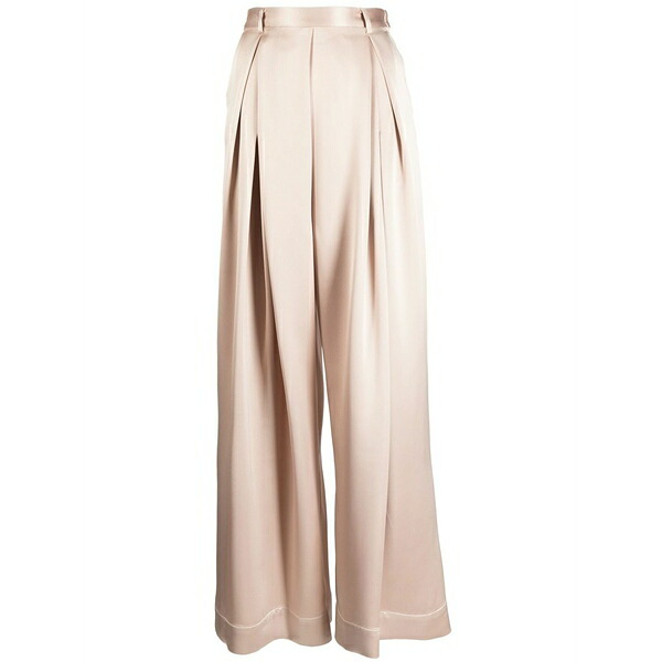 ゴエンジェイ レディース カジュアルパンツ ボトムス Pleated wide-leg trousers Brown｜asty