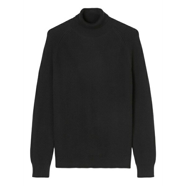 マルコポーロ メンズ ニット&セーター アウター Ribbed turtleneck sweater Black｜asty
