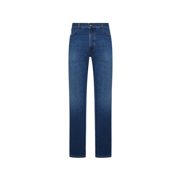 ゼニア メンズ デニムパンツ ボトムス Patch straight jeans Blue|asty
