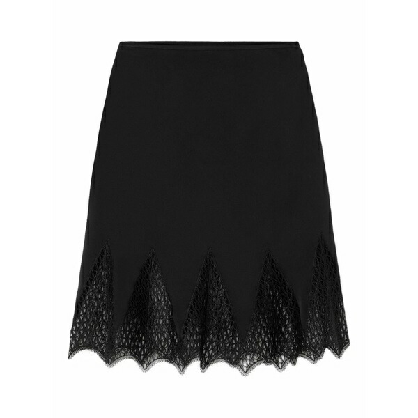 ヴェルサーチ レディース スコート ボトムス Lace-trim MIDI skirt Black