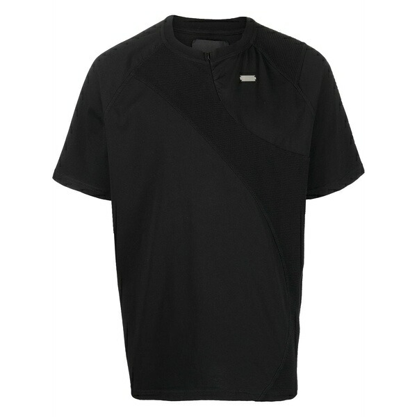 ヘリオットエミル メンズ Tシャツ トップス Panelled short-sleeved t-shirt Black｜asty