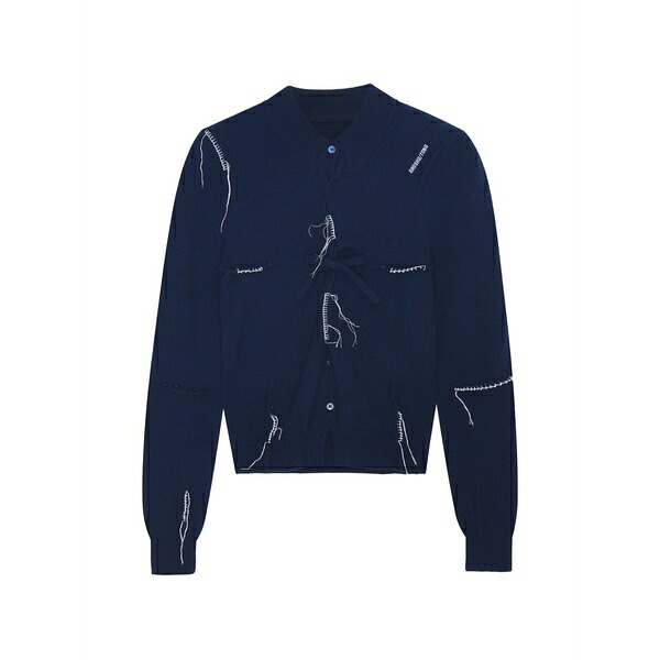 シュシュ/火箸 レディース ジレー アウター Fringed-detail cardigan Blue