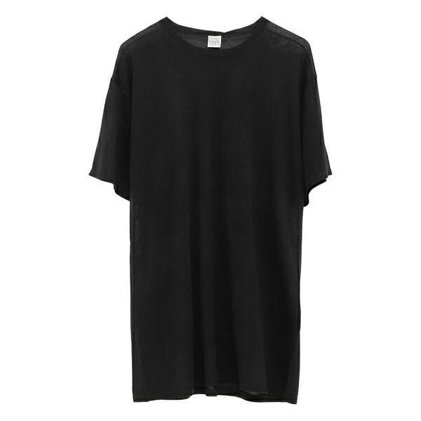 トーテム レディース Tシャツ トップス Relaxed-fit t-shirt Black｜asty