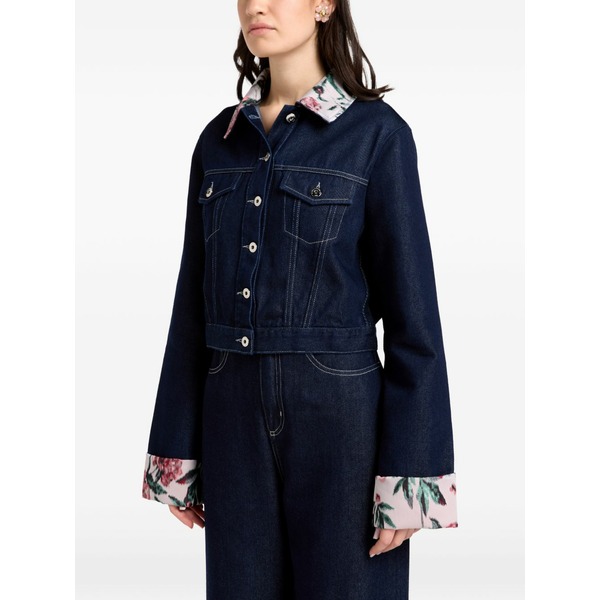 マルケス アルメイダ レディース 上衣＆上衣 アウター Floral-trim jacket Blue
