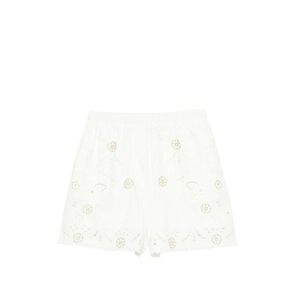 フォルテ フォルテ レディース カジュアルパンツ ボトムス Broderie-anglaise shorts White｜asty