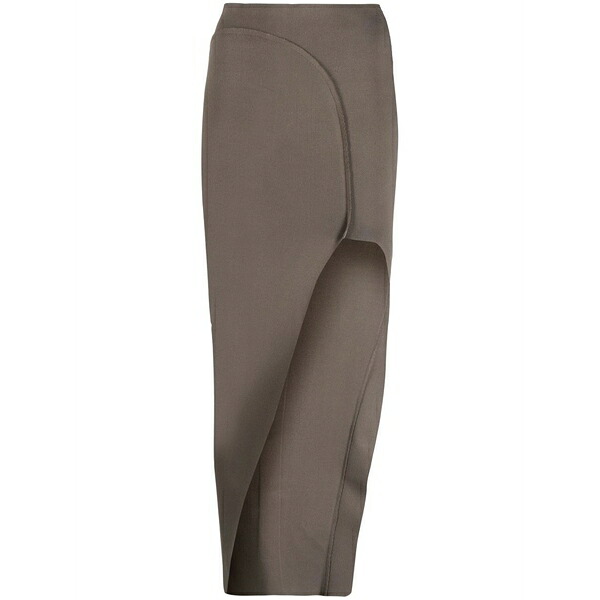 リックオウエンス レディース スコート ボトムス Asymmetric mid-length skirt  Grey
