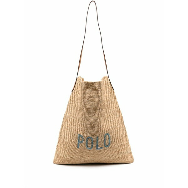 ラルフローレン レディース ショルダーバッグ バッグ Raffia shoulder bag Neutrals|asty