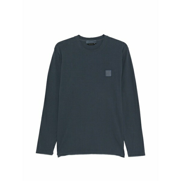 ストーンアイランド メンズ Tシャツ トップス Logo-patch long-sleeve t-shirt Blue｜asty