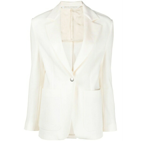 パーム・エンジェルス レディース 上衣＆上衣 アウター Side-stripe notched-lapels blazer White