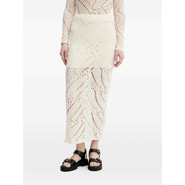 デジグアル レディース スコート ボトムス Woolf crochet MIDI skirt Neutrals