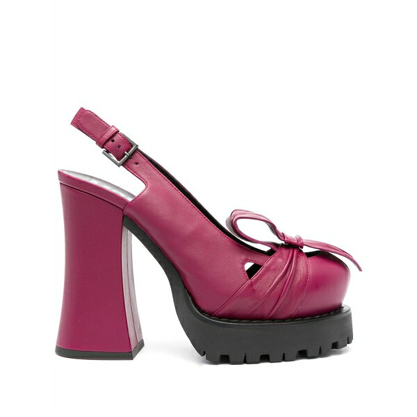モスキーノ レディース パンプス シューズ 130粍 leather slingback pumps Purple