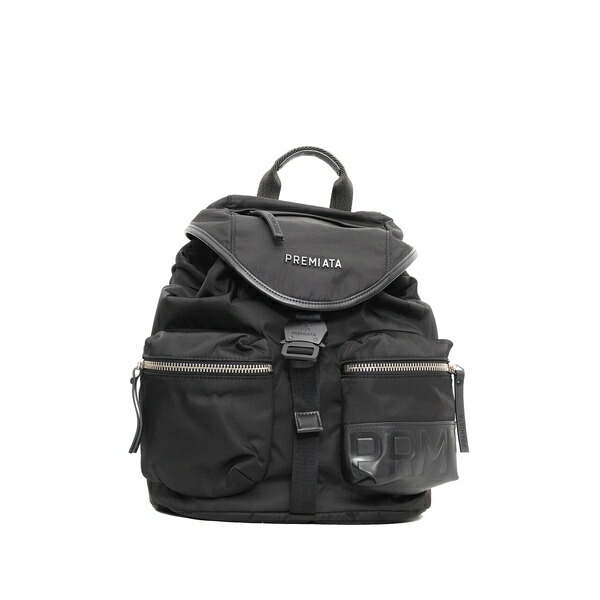 プレミアータ メンズ バックパック・リュックサック バッグ Lyn 2100 padded leather-trimmed backpack Black｜asty
