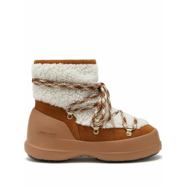 ムーンブーツ レディース ブーツ シューズ Luna shearling lace-up boots Brown|asty