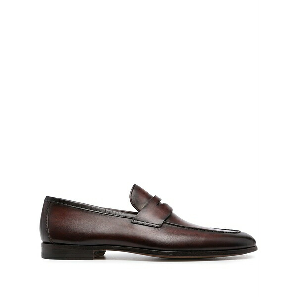 マグナーニ メンズ スリッポン・ローファー シューズ Leather penny loafers Brown