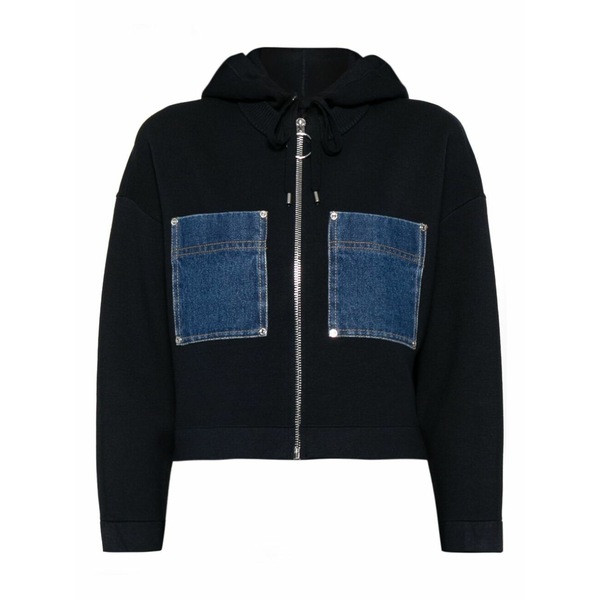 砂子ロ レディース パーカー・スウェットシャツ アウター Long-sleeve zip-up hoodie Blue