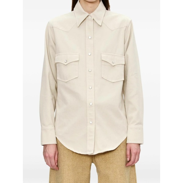 アーペーセー レディース シャツ トップス Buttoned chest-pocket shirt Neutrals