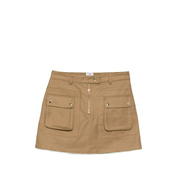 カサブランカ レディース スコート ボトムス Flap-pocket mini skirt Neutrals