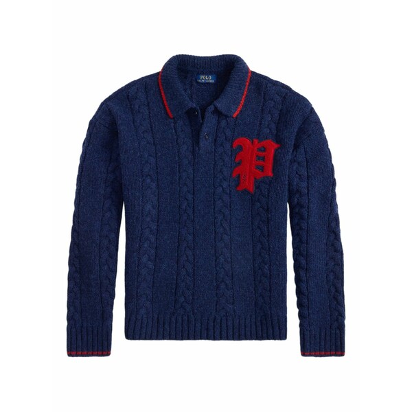 ラルフローレン メンズ ニット&セーター アウター Cable-knit polo-neck sweater Blue｜asty