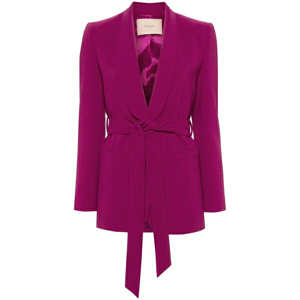 ツイン仕かける レディース 上衣＆上衣 アウター Oval t chain belted blazer Pink コート・ジャケット-レディースファッション