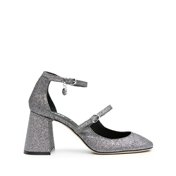 エムエスジイエム レディース パンプス シューズ Logo-charm 90粍 glitter pumps Silver