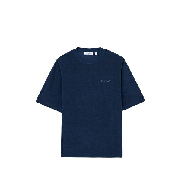 象牙色 メンズ プルオーバー トップス Logo-detail terrycloth t-shirt Blue