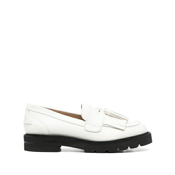 スチュアート ワイツマン レディース スリッポン・ローファー シューズ Mila lift pearl leather loafers White