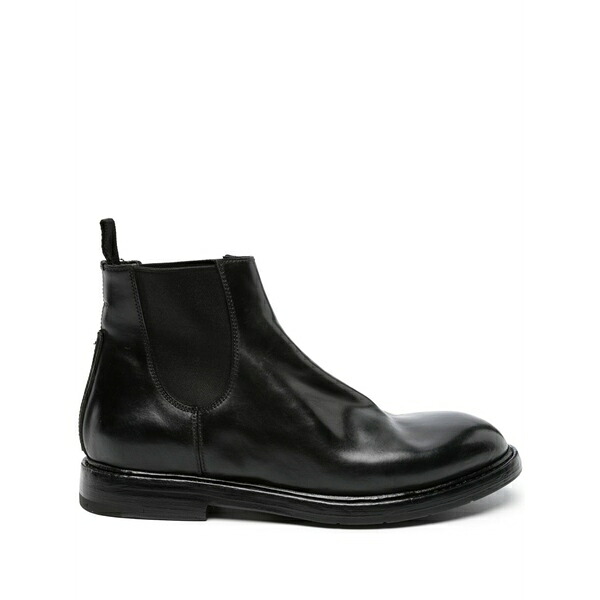 プレミアータ メンズ ブーツ シューズ Leather chelsea boots  Black