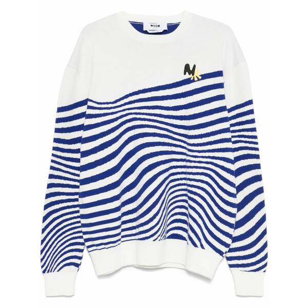 エムエスジイエム メンズ ニット&セーター アウター Swirl cotton sweater White｜asty
