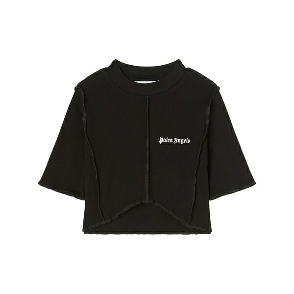 パーム・エンジェルス レディース Tシャツ トップス Logo-print cropped top Black｜asty 59,880円