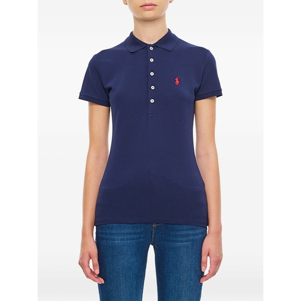 ラルフローレン レディース スポーツシャツ トップス Logo-embroidered slim-fit polo shirt Green