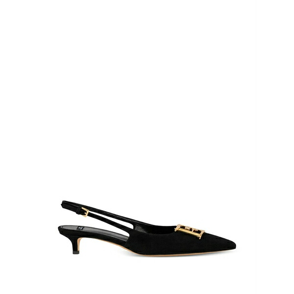 エリザベスフランキ レディース パンプス シューズ Suede slingback pumps Black