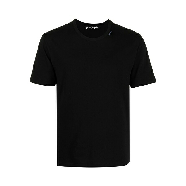 パーム・エンジェルス メンズ プルオーバー トップス Logo-appliqu茫漏 crew-neck t-shirt Black