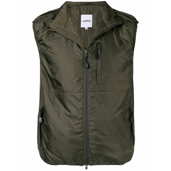 アスペジ メンズ ジャケット＆ブルゾン アウター Padded gilet Green｜asty
