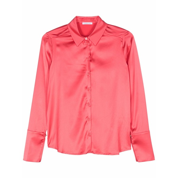 パトリツィア ペペ レディース シャツ トップス Spread-collar satin shirt Pink|asty