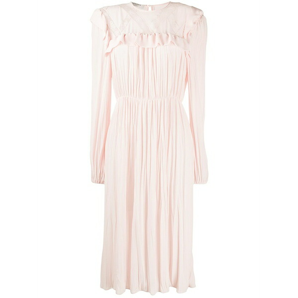 フィロソフィーデロレンゾセラフィーニ レディース ワンピース トップス Lace detail flared dress Pink｜asty