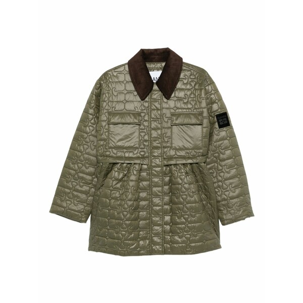 ガニー レディース ジャケット&ブルゾン アウター Corduroy collar quilted jacket Green|asty