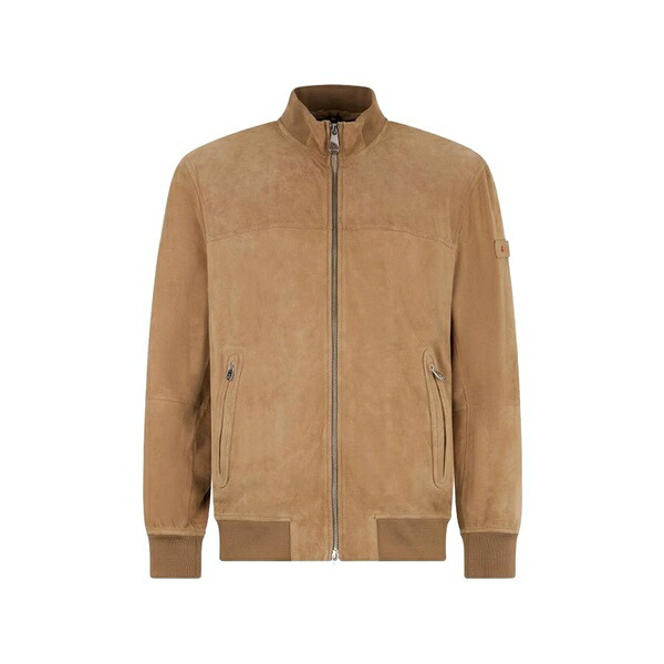 ピューテリー メンズ ジャケット&ブルゾン アウター Sands zip-up suede jacket Neutrals|asty