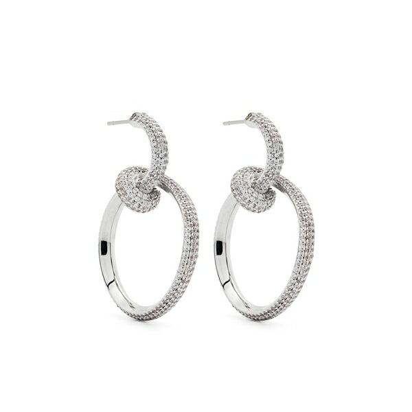 エディーボルゴ レディース ピアス＆イヤリング アクセサリー Pav茫漏 curled hoop earrings Silver｜asty