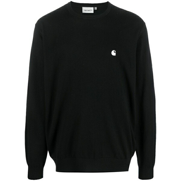 鉄道車両ハート形 メンズ 編み物\u0026プルオーバー アウター Logo-embroidered crew neck jumper Blue