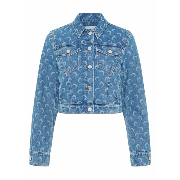 米国海兵隊員 独居室 レディース 上衣＆上衣 アウター Moon-print denim jacket Blue
