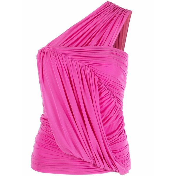 リックオウエンス レディース シャツ トップス Edfu draped one-shoulder blouse Pink｜asty