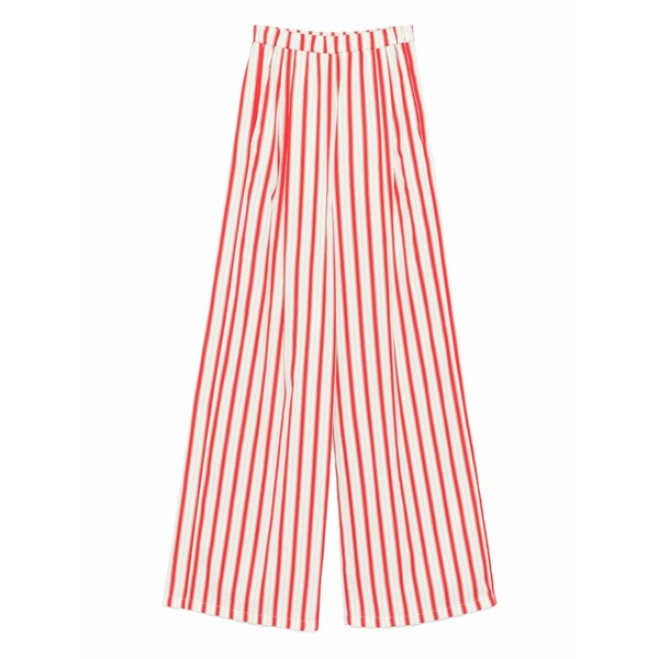フォルテ フォルテ レディース カジュアルパンツ ボトムス Striped trousers White|asty